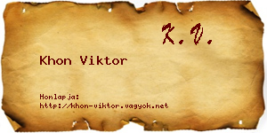 Khon Viktor névjegykártya